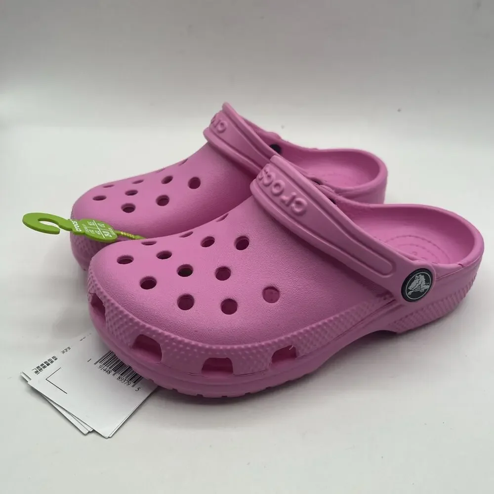 Crocs Girls Classic Clog 206991-6SW Slip-On Taffy Pink Sz US C12 NEW WITH TAGS